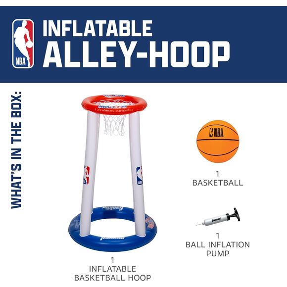 Franklin Sports NBA Alley-Hoop Kids Inflatable Toy Basketball Hoop Set new - Picture 3 of 5